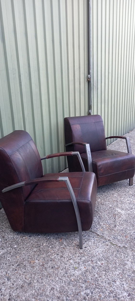 Image 1 of 2x Vintage Industrial armchair