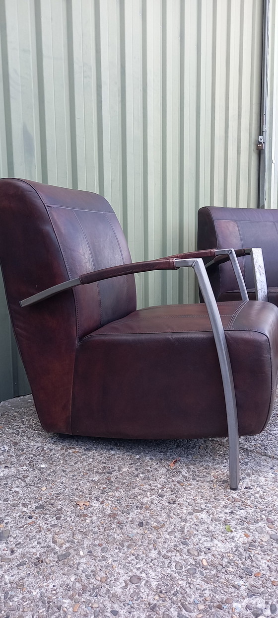 Image 1 of 2x Vintage Industrial armchair