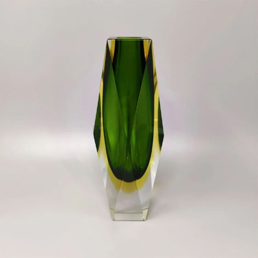 Seguso Green Vase By Flavio Poli