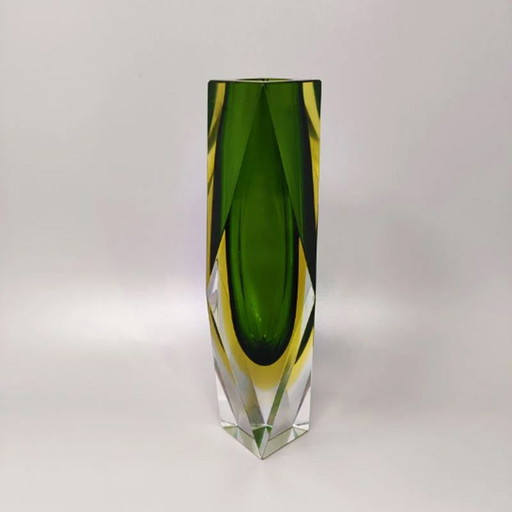 Seguso Green Vase By Flavio Poli