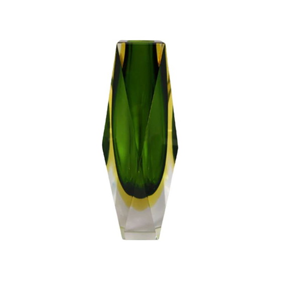 Image 1 of Seguso Green Vase By Flavio Poli