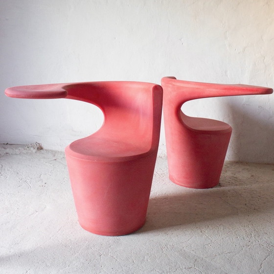 Image 1 of 2x Felicerossi Devina Red armchairs by Jacco Bregonje