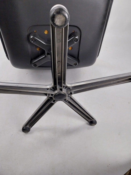 Image 1 of Wilkhahn delta 2000 swivel chair in black leather and aluminium 1968 