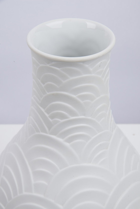 Image 1 of Heinrich H&C Selb bisque porcelain OP Art vase