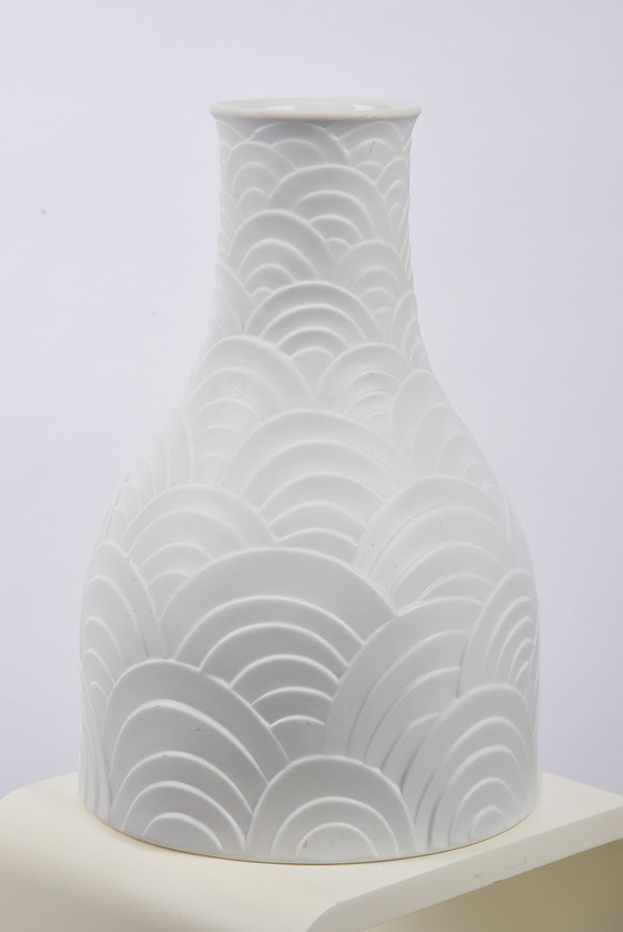 Image 1 of Heinrich H&C Selb bisque porcelain OP Art vase