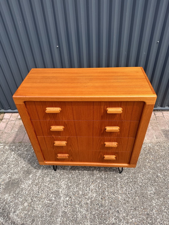 Image 1 of Vintage chest of drawers teak hairpin