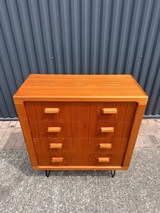 Image 1 of Vintage chest of drawers teak hairpin