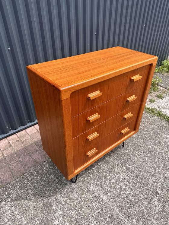 Image 1 of Vintage chest of drawers teak hairpin