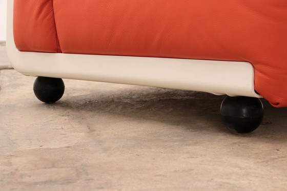 Image 1 of Mario Bellini Amanta modular sofa in orange leather for C&B Italy, 1960s