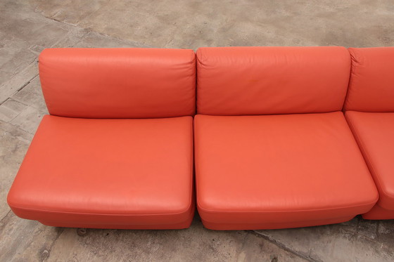 Image 1 of Mario Bellini Amanta modular sofa in orange leather for C&B Italy, 1960s