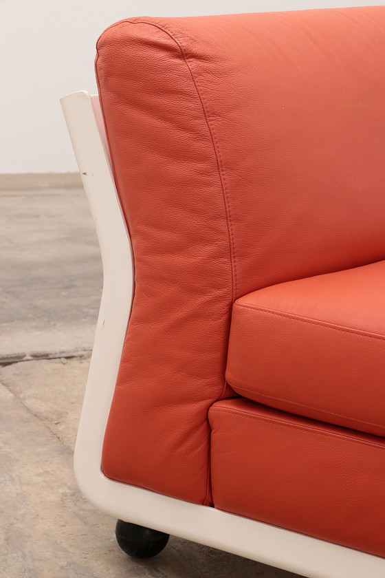 Image 1 of Mario Bellini Amanta modular sofa in orange leather for C&B Italy, 1960s