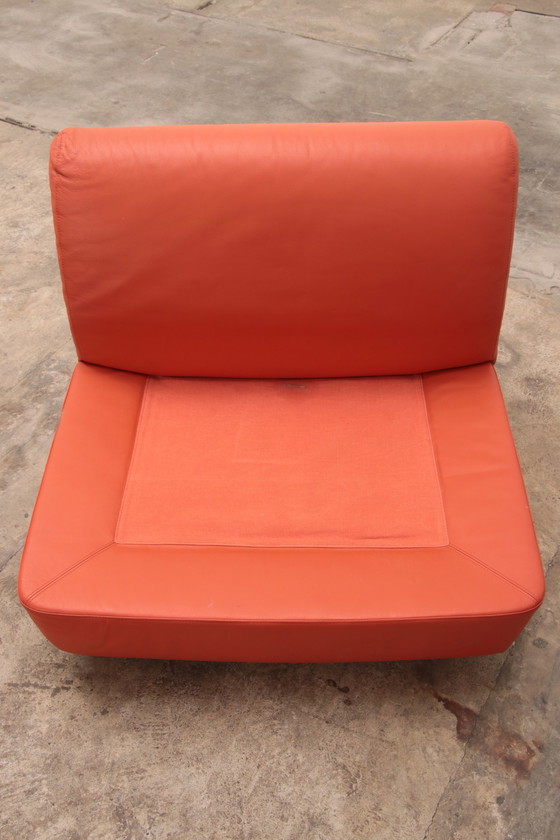 Image 1 of Mario Bellini Amanta modular sofa in orange leather for C&B Italy, 1960s