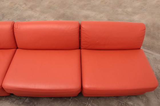 Image 1 of Mario Bellini Amanta modular sofa in orange leather for C&B Italy, 1960s