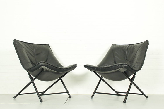 Image 1 of 2x Molinari Folding Lounge Chairs