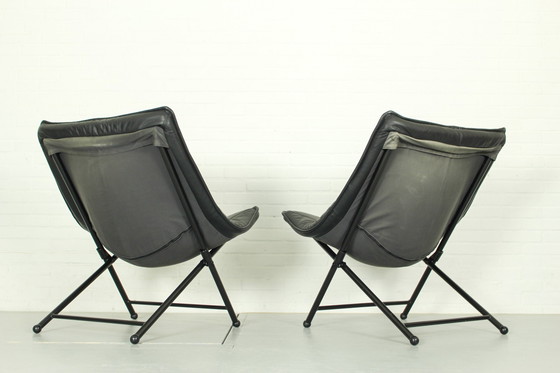 Image 1 of 2x Molinari Folding Lounge Chairs