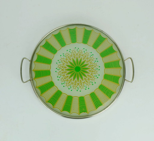 vassoio art déco vetro metallo arredamento astratto 