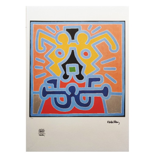 Vintage Keith Haring Limited Edition Lithograph – lithos zeefdrukken, Paper