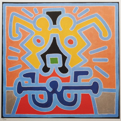 Vintage Keith Haring Limited Edition Lithograph – lithos zeefdrukken, Paper (photo 2 of 9)