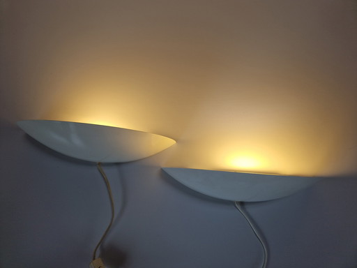 pair of rare white v608 ikea wall lights