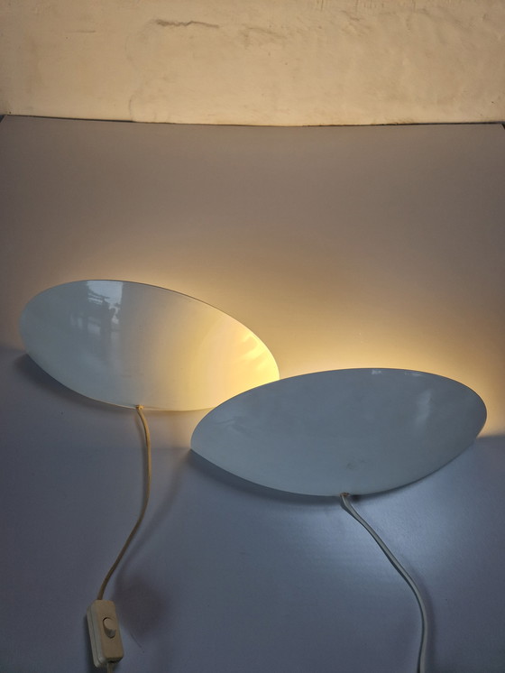 Image 1 of pair of rare white v608 ikea wall lights