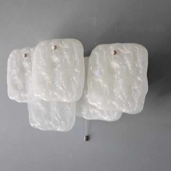 Image 1 of 2x J.T. Kalmar Ice Glass Sconces