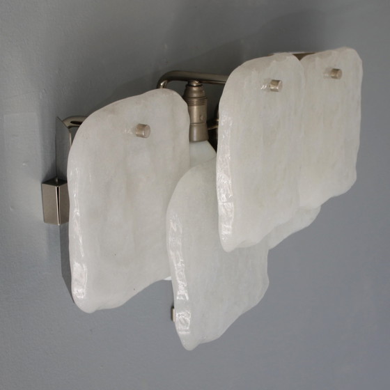 Image 1 of 2x J.T. Kalmar Ice Glass Sconces