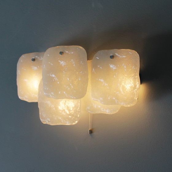 Image 1 of 2x J.T. Kalmar Ice Glass Sconces