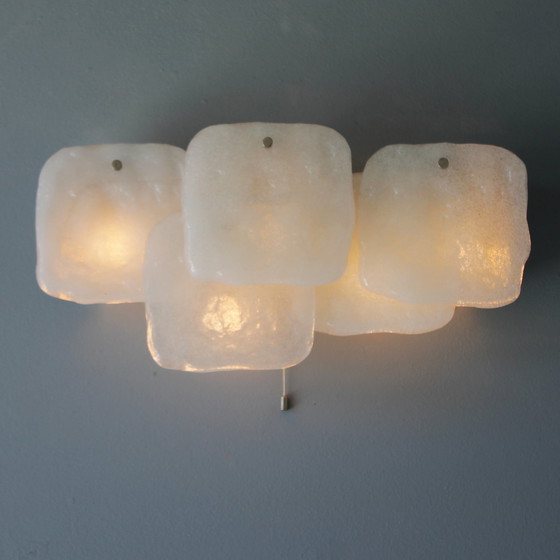 Image 1 of 2x J.T. Kalmar Ice Glass Sconces