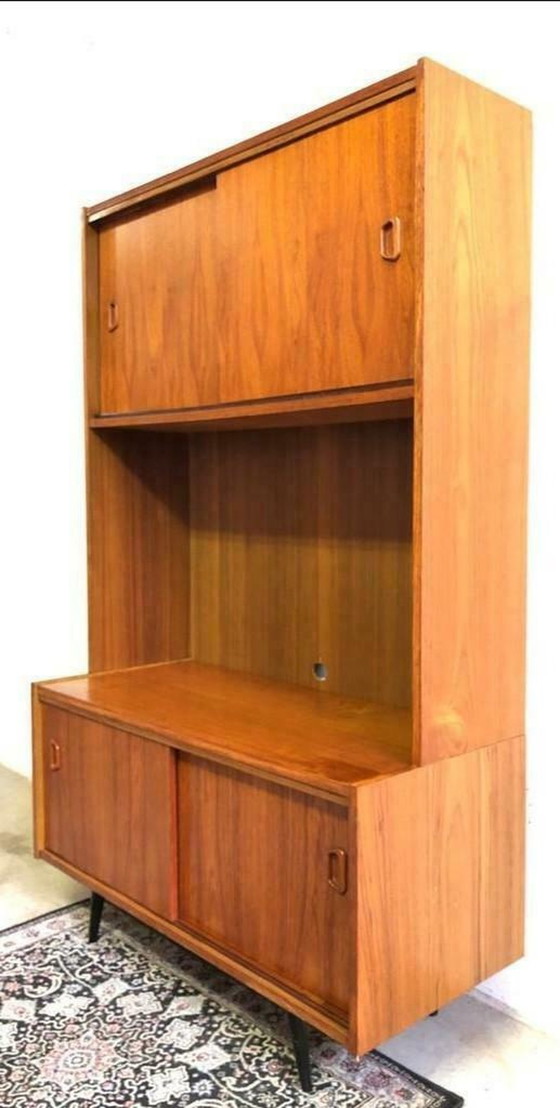 Image 1 of Vintage Danish highboard, wall cabinet from the 60s, teak wood
