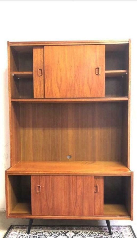 Image 1 of Vintage Danish highboard, wall cabinet from the 60s, teak wood