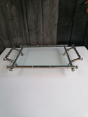 VIntage silver butler tray Bamboo