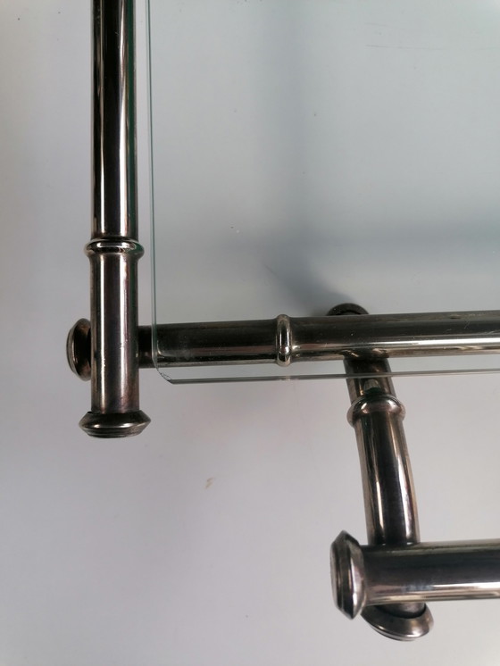 Image 1 of VIntage silver butler tray Bamboo