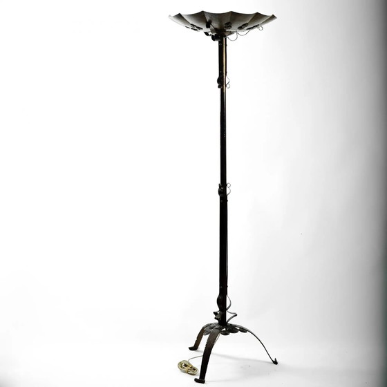 Image 1 of Art Deco Wrought Iron And Copper Patinated Floorlamp