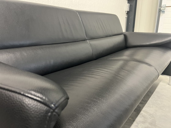 Image 1 of Leolux Felizia 3 seater sofa black leather