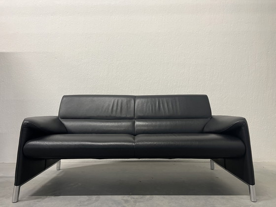 Image 1 of Leolux Felizia 3 seater sofa black leather