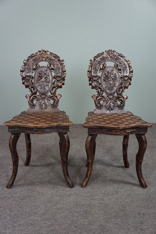 Set of 2 Black Forest chairs