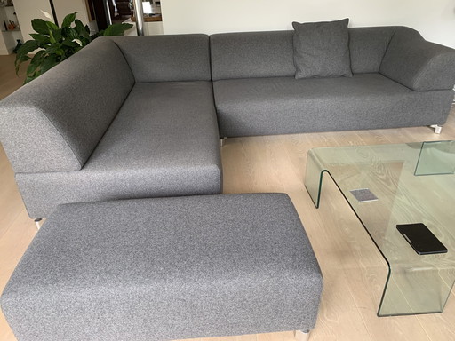 Leolux corner sofa with stool