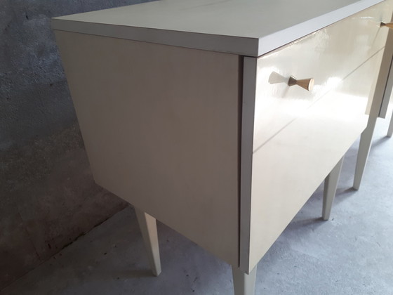 Image 1 of 50s/60s 2 tables de nuit vintage style Kennedy