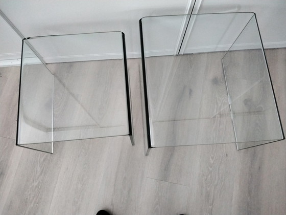 Image 1 of 2x Fiam glass design side table