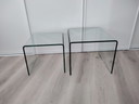 2x Fiam glass design side table
