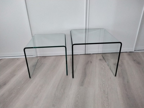 Image 1 of 2x Fiam glass design side table