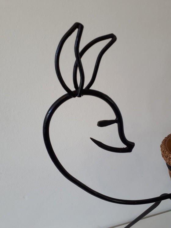 Image 1 of vintage reading basket with plant holder