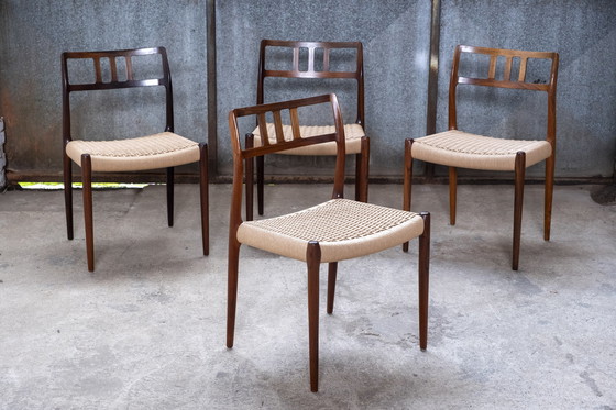 Image 1 of 4x Niels Otto Møller chairs model 79 in rosewood, 1960s Denmark