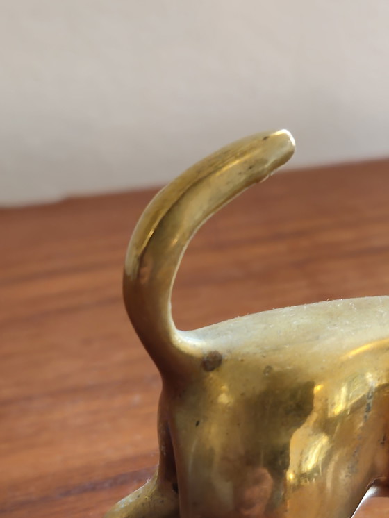 Image 1 of Statua in ottone vintage, statuetta di cucciolo di cane bassotto