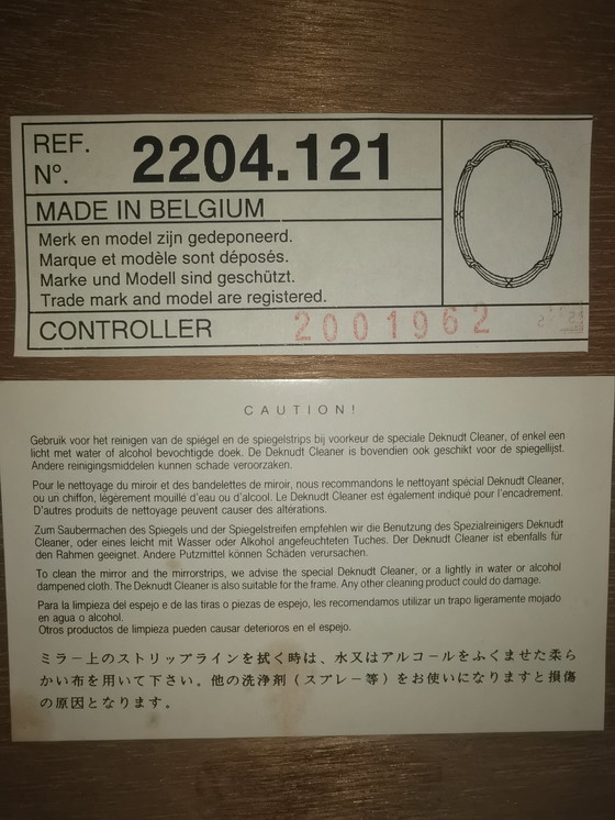 Image 1 of Grande specchio ovale vintage dorato - DeKnudt, Belgio