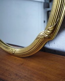 Large vintage gold oval vintage mirror - DeKnudt, Belgium
