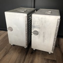 2x Vintage flight container aircraft bedside table