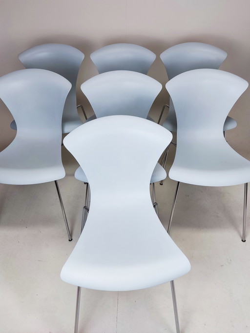 7x Kartell Nihau chaises de salle à manger par Vico Magistretti