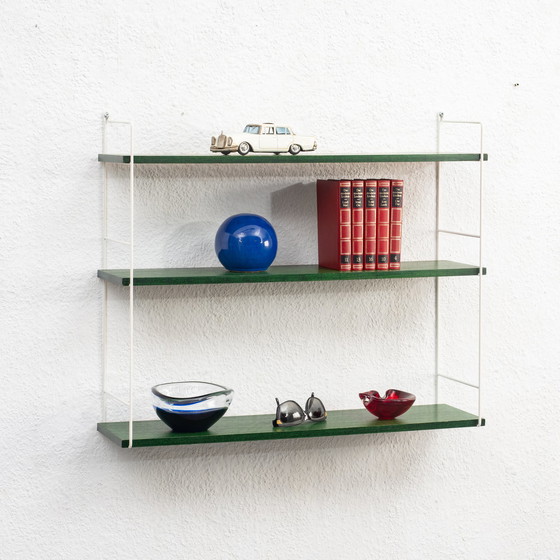 Image 1 of 1960s string shelf, green