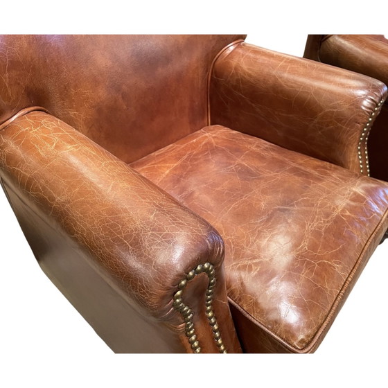 Image 1 of 1x fauteuil Chesterfield cognac
